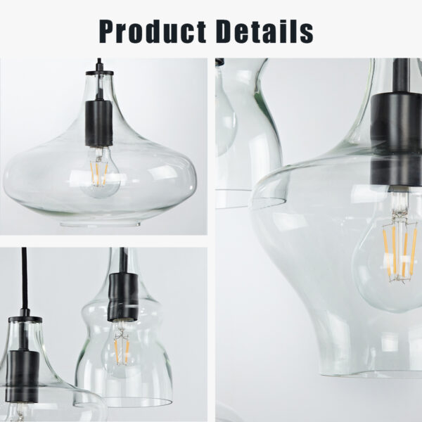 Adjustable Glass Shade Pendant Light - Image 4