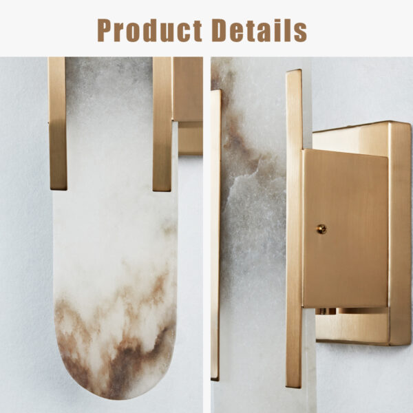 Alabaster Elegance Backplate Sconce - Image 3