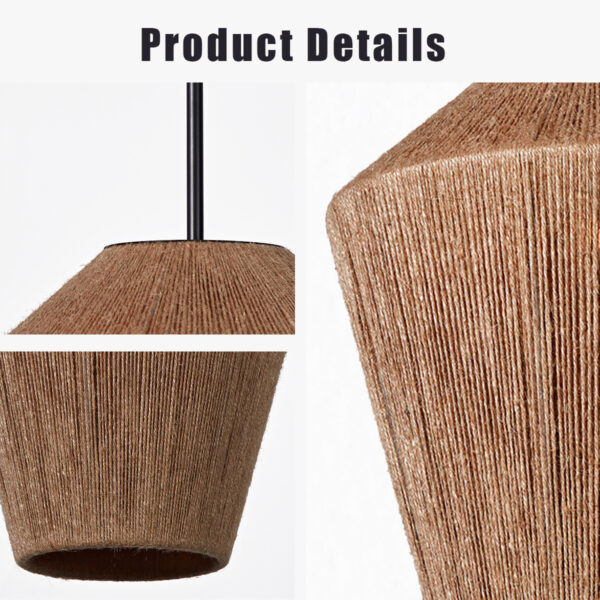 Boho-Chic Jute Ambience Pendant Light - Image 4