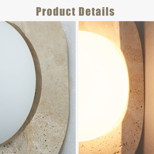Travertine Opaline Wall Sconce - Image 4