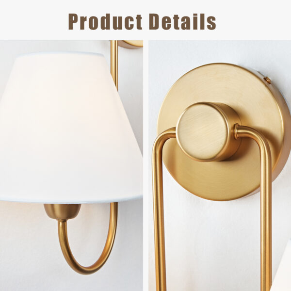 Modern Linen Shade Double Swoop Sconce - Image 4