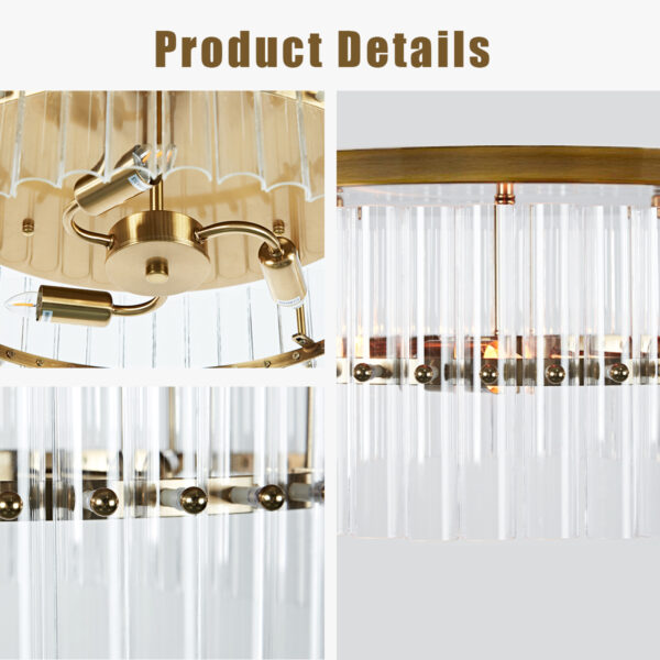 Luxury Crystal Tile Flush Mount - Image 4