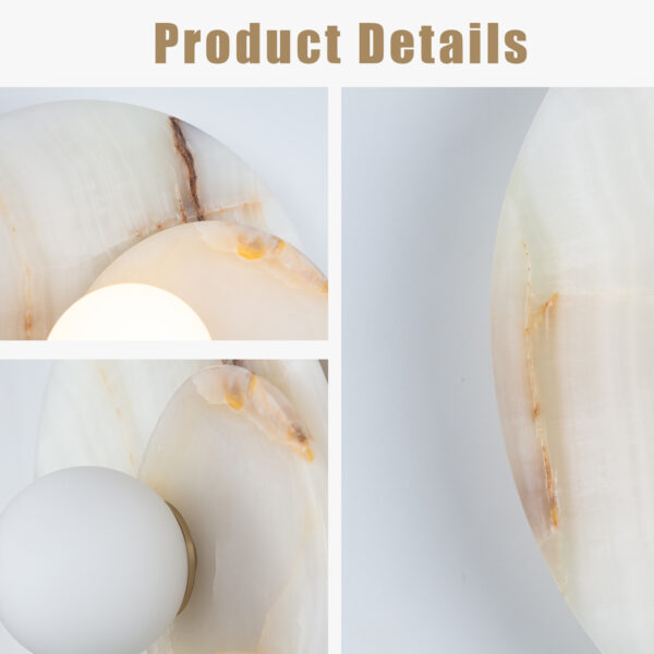 Opaline Cream Sculpture Wall Sconce - Image 3