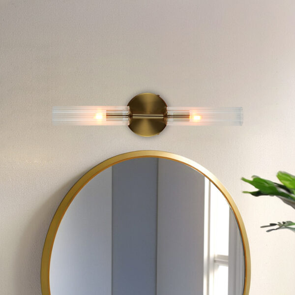 Antique Bronze Double Tube Sconce - Image 7