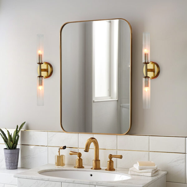 Antique Bronze Double Tube Sconce - Image 8