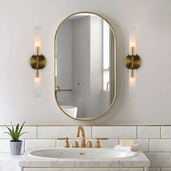 Antique Bronze Double Tube Sconce - Image 9