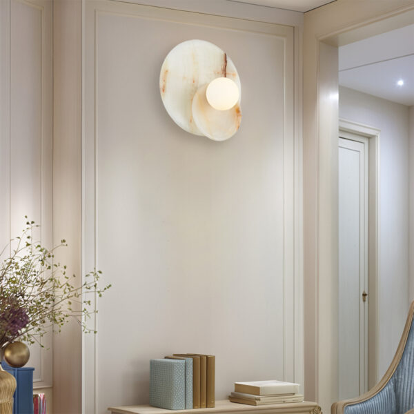 Opaline Cream Sculpture Wall Sconce - Image 11