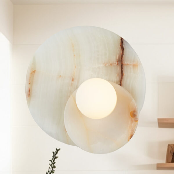 Opaline Cream Sculpture Wall Sconce - Image 14