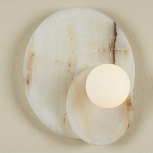 Opaline Cream Sculpture Wall Sconce - Image 18
