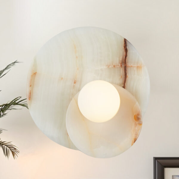 Opaline Cream Sculpture Wall Sconce - Image 15