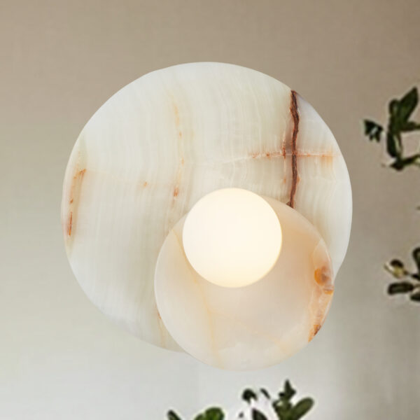 Opaline Cream Sculpture Wall Sconce - Image 2