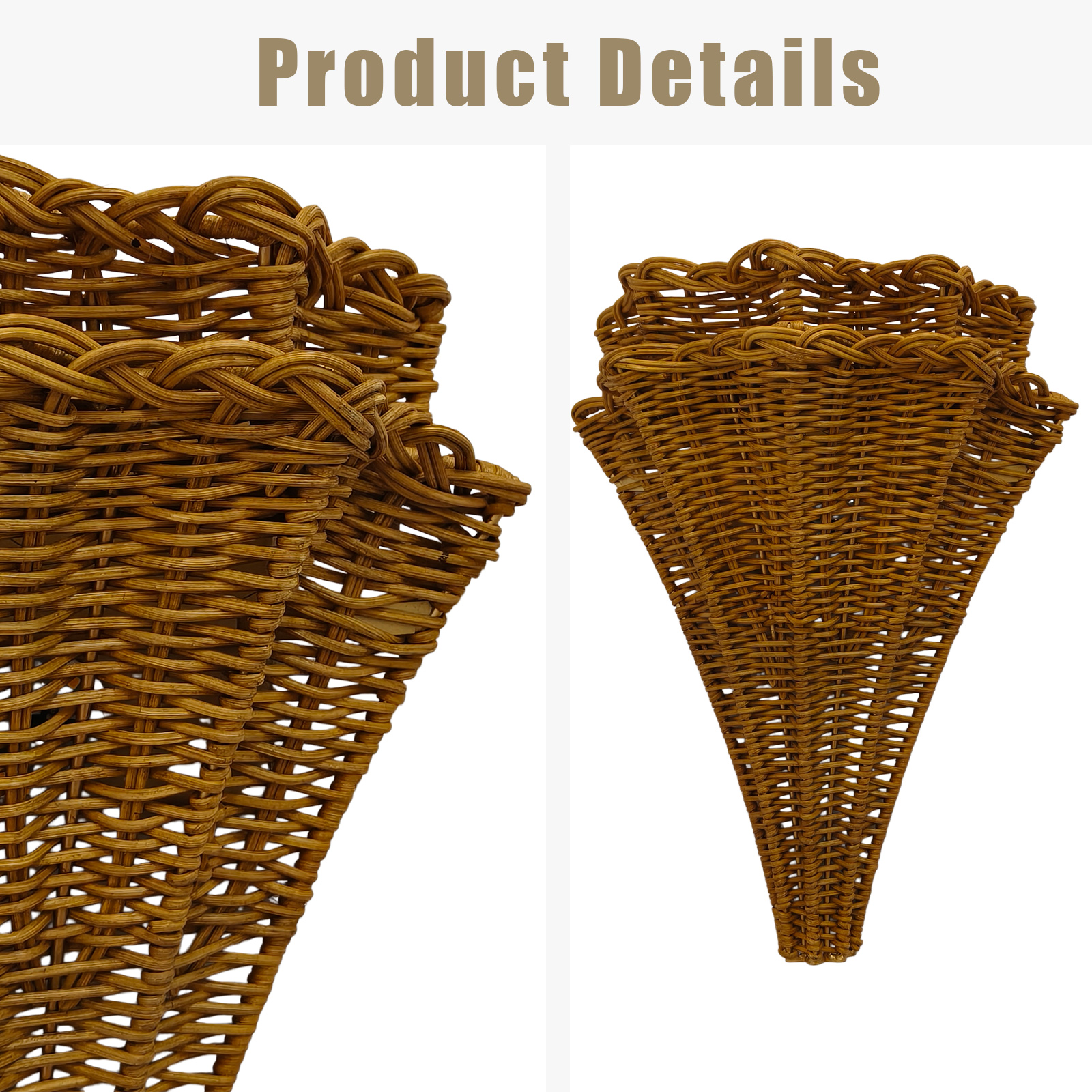 Leaf Fabric Weaved Wall Sconce, Vintage Wall Light Fixture, Country Wall Lamp for Bedroom, Hallway, Living Room - Image 16