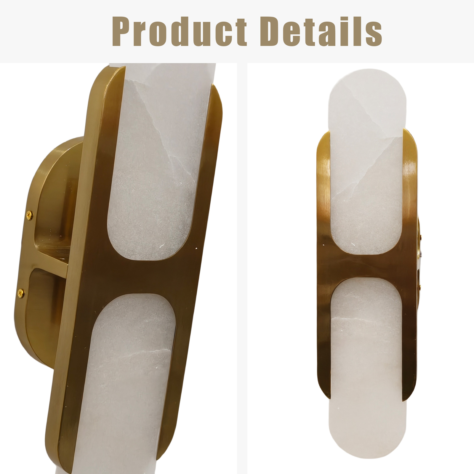 17 Inch Alabaster Wall Sconce, Modern Wall Light ,Wall Lamp for Hallway Bedroom Bathroom - Image 14