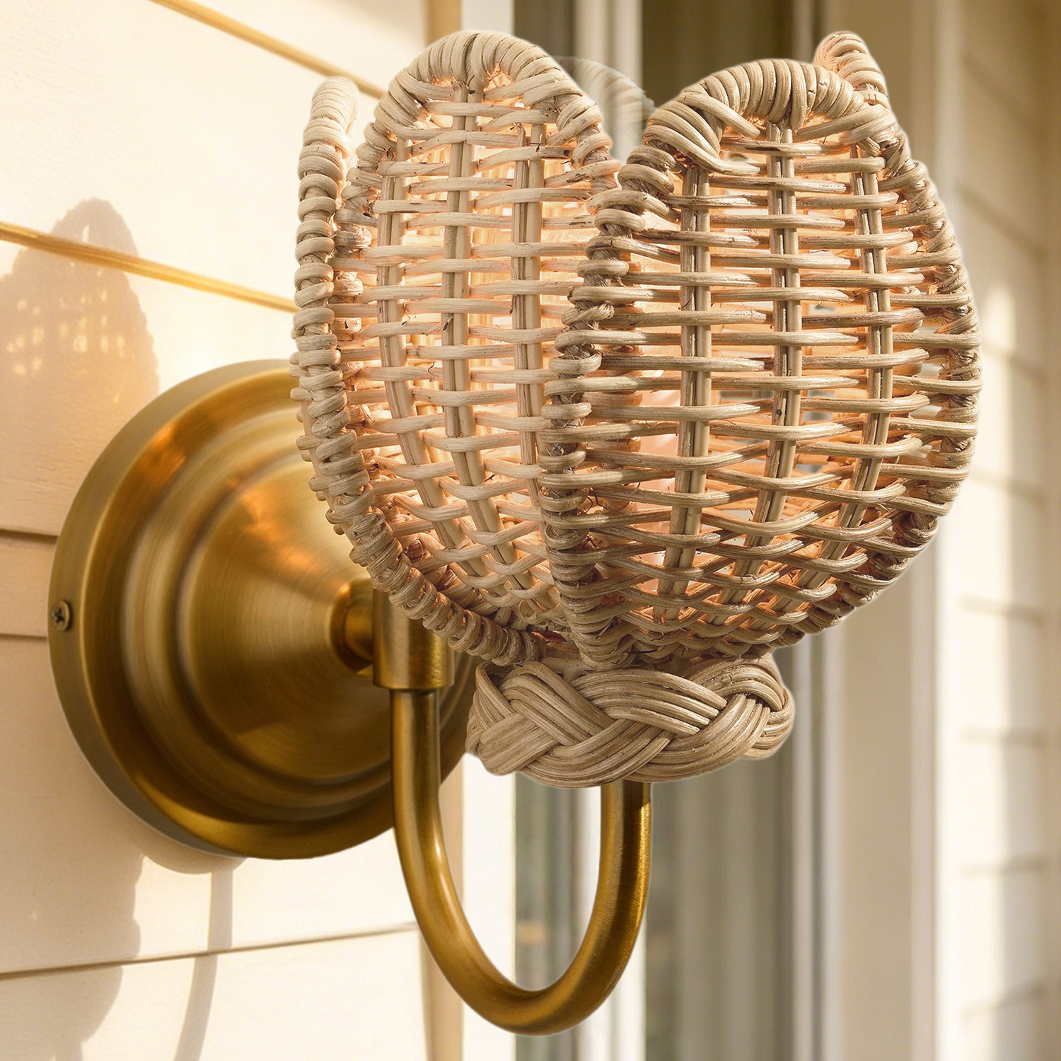 Tulip Rattan Sconce,Flower Weaved Sconce, Country Wall Lamp for Living Room, Bedroom, Entryway - Image 20