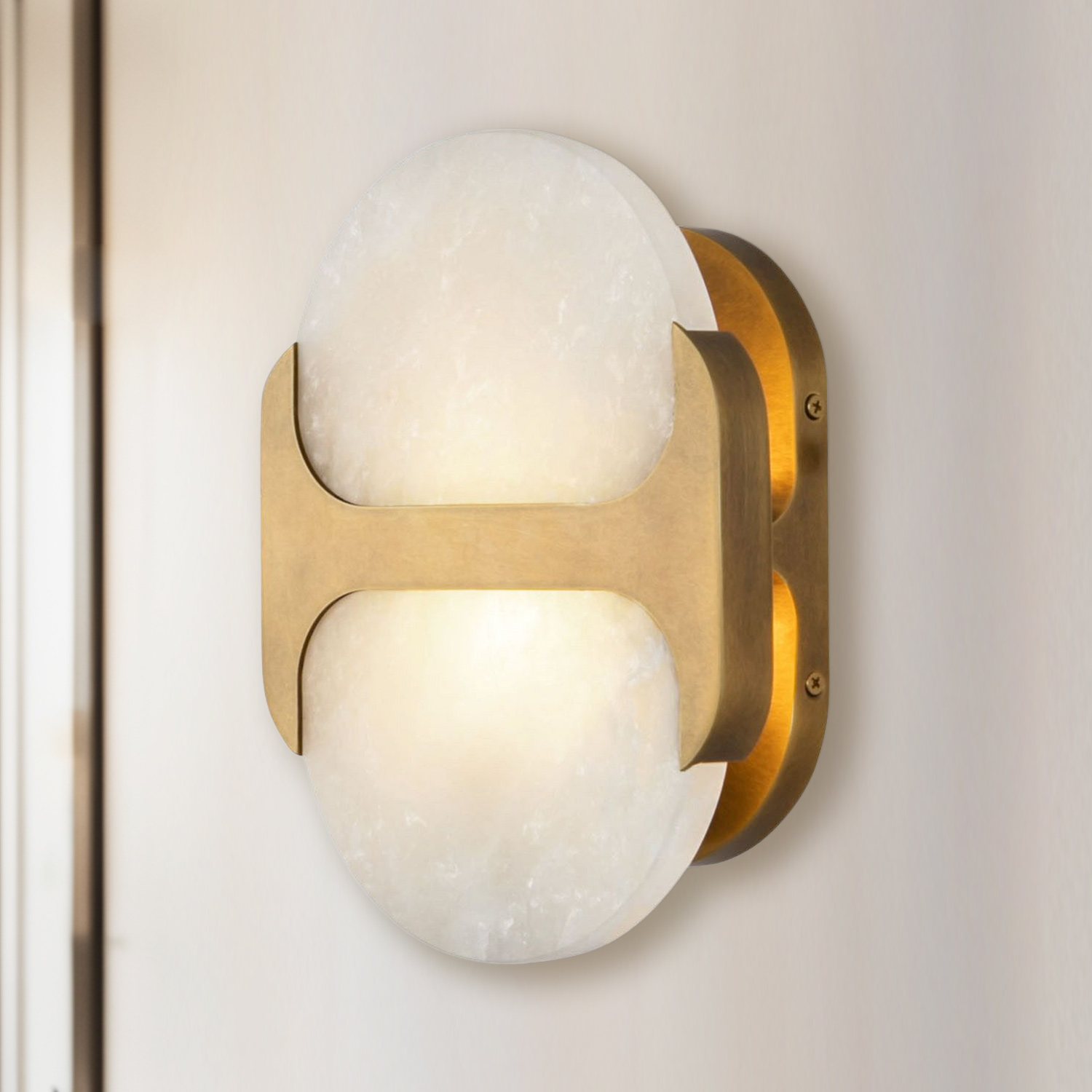 9 Inch Modern Wall Sconce, Alabaster Wall Light, Wall Lamp for living Room, Bedroom, Entryway - Image 16