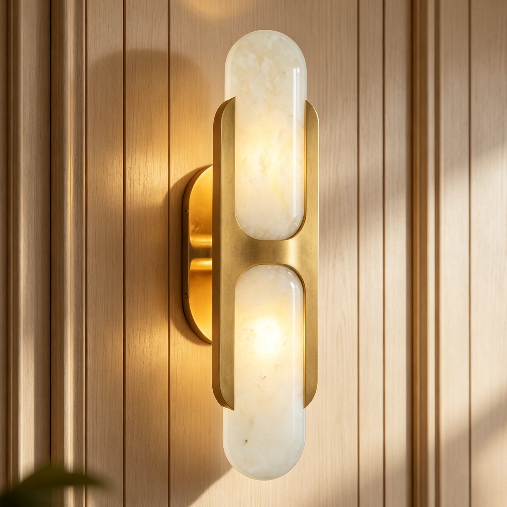 17 Inch Alabaster Wall Sconce, Modern Wall Light ,Wall Lamp for Hallway Bedroom Bathroom
