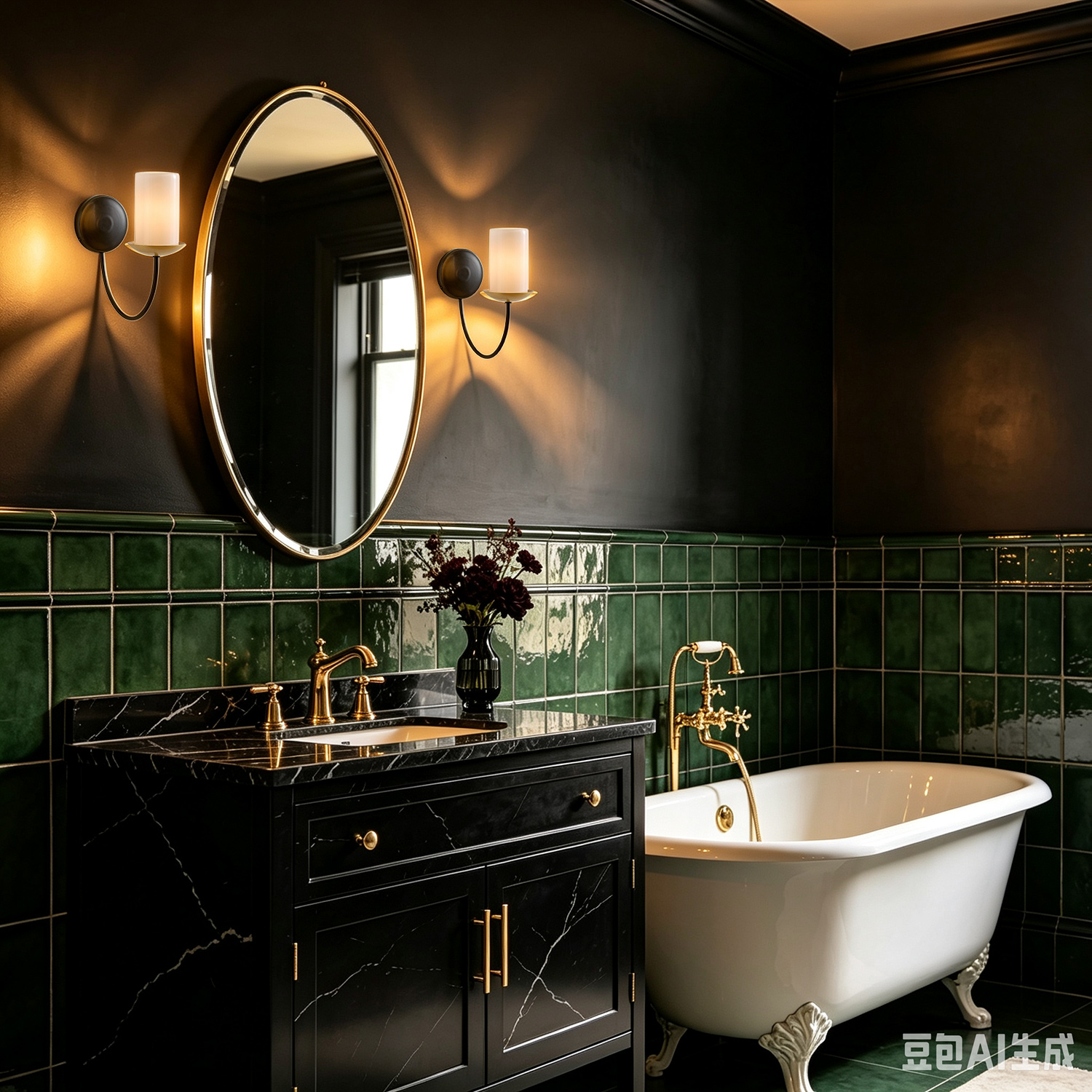 Modern Glass Wall Sconce, 13 Inch Black Wall Lamp for Bedroom, Bathroom, Indoor & Covered Outdoor Use - Image 8