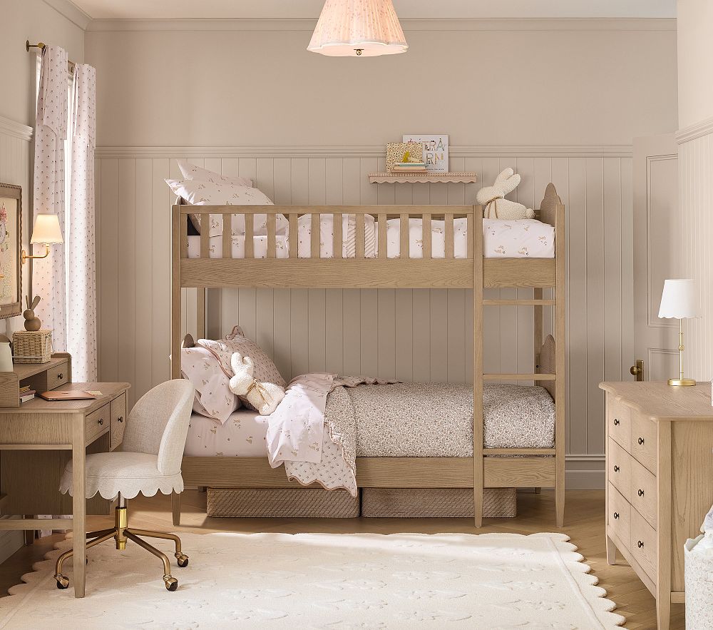 Pleated Starlight Semi Flush Mount, Cotton Star Print Ceiling Lamp, Antique Brass Nursery Light for Bedroom, Kids Room, Hallway - Image 2