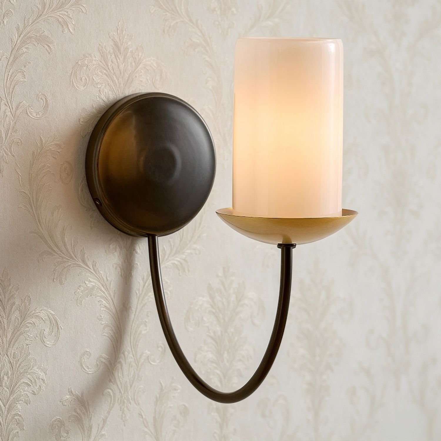 Modern Glass Wall Sconce, 13 Inch Black Wall Lamp for Bedroom, Bathroom, Indoor & Covered Outdoor Use - Image 12