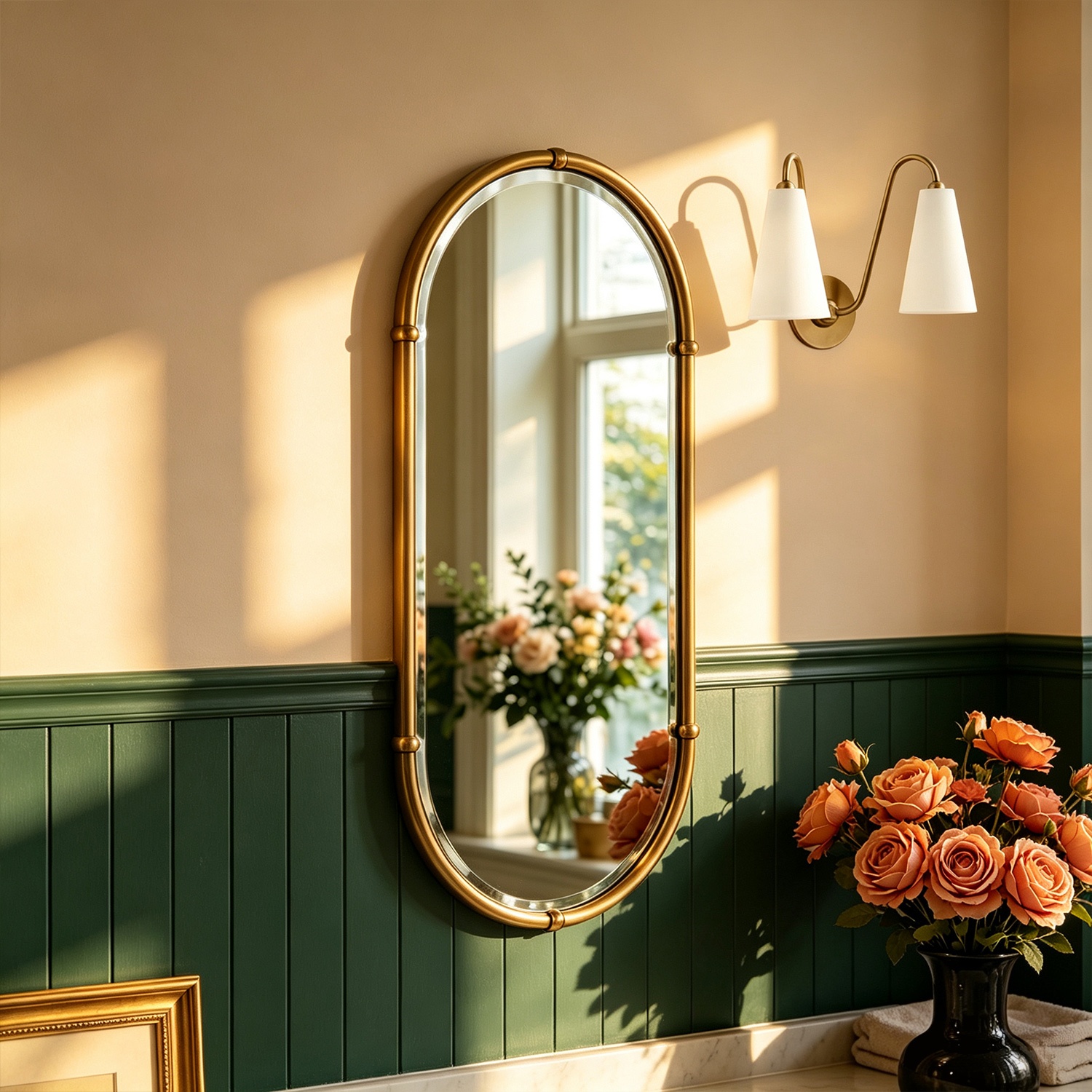 Brass Double Wall Sconce Light with White Fabric Shades, Modern Wall Lamp for Bedroom, Living Room, Entryway - Image 7