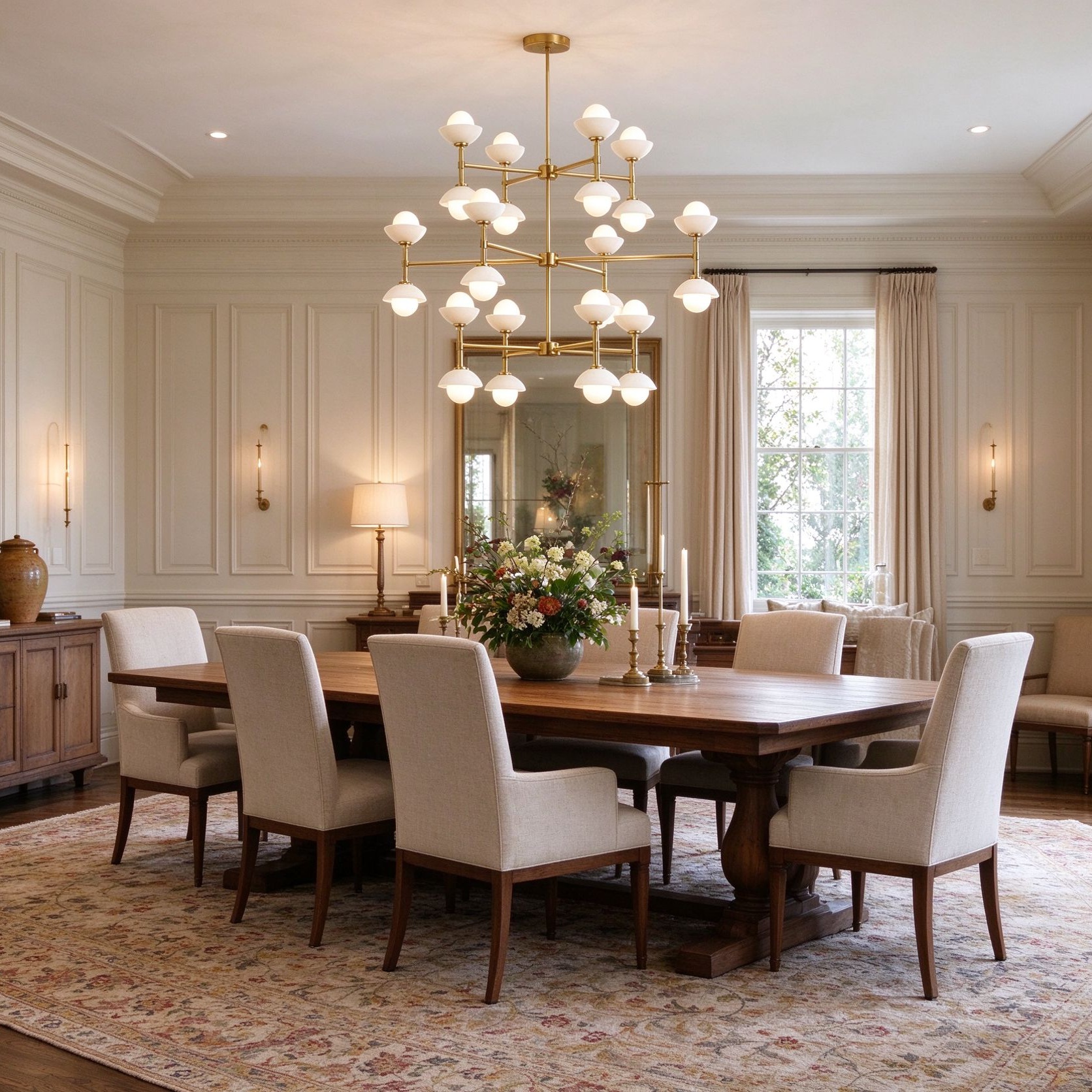 Luxury Triple Tier Alabaster Chandelier, Multi-Layer Gold Sputnik Ceiling Light, Large Decor Hanging Lamp for Dining Room, Living Room, Kitchen - Image 3