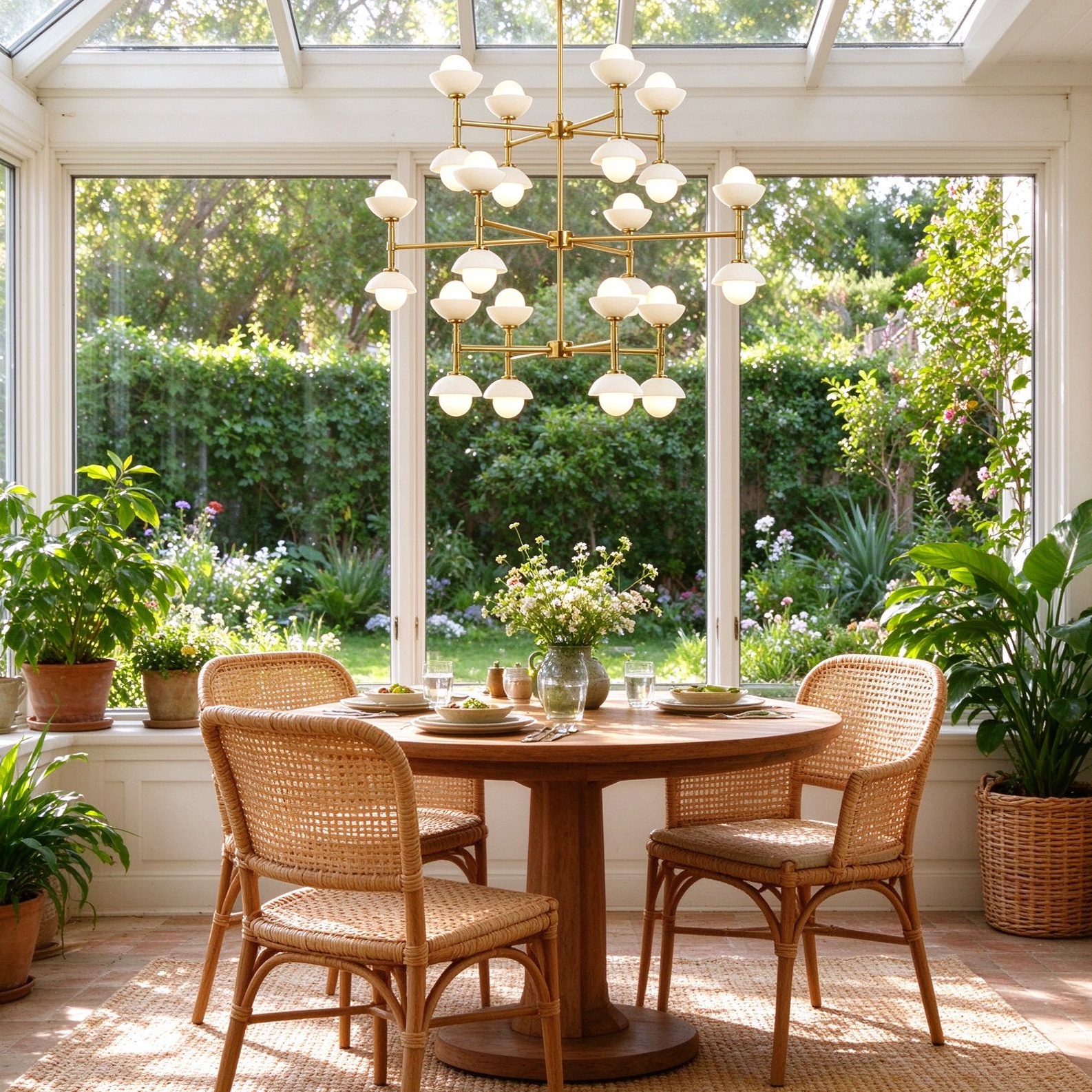 Luxury Triple Tier Alabaster Chandelier, Multi-Layer Gold Sputnik Ceiling Light, Large Decor Hanging Lamp for Dining Room, Living Room, Kitchen - Image 4